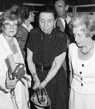 Campaigning against leghold traps with Barbara Castle, 1988
